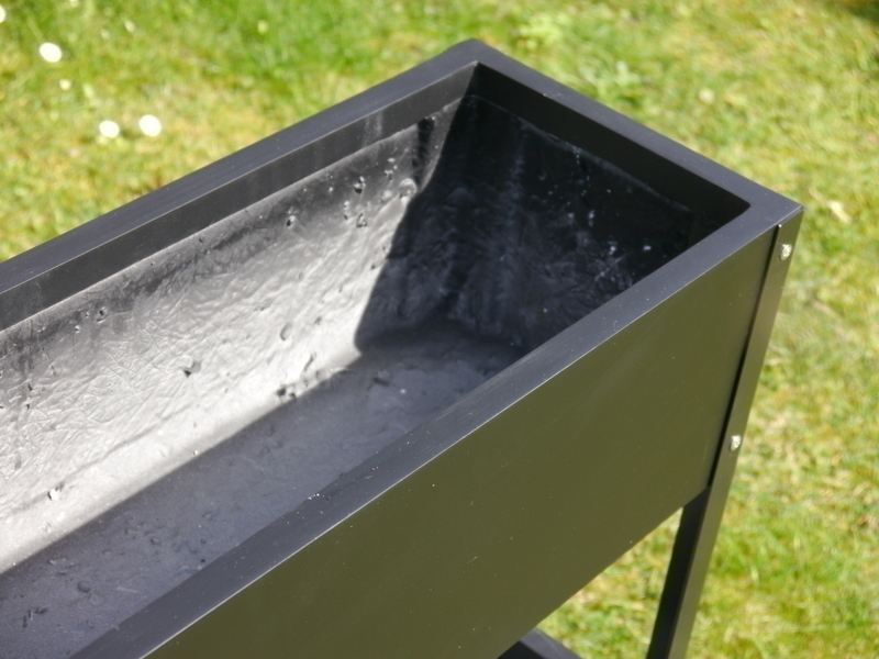 Hochbeet/Pflanzkübel DOPIO, schwarz - jetzt reduziert 80x25x78