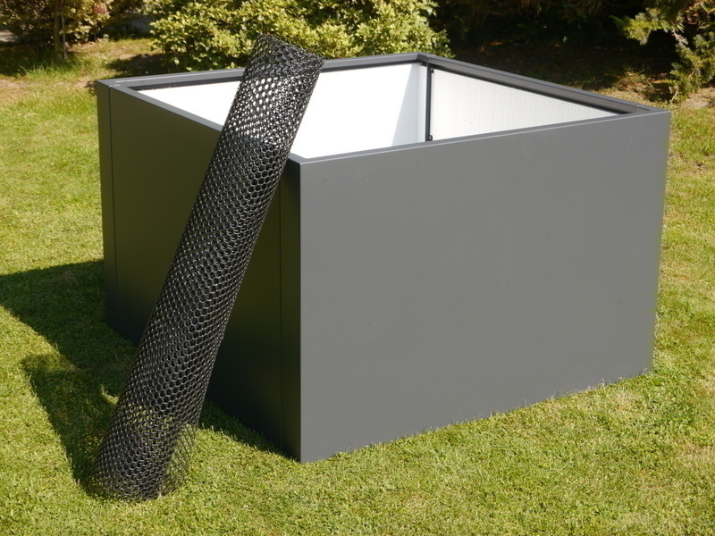 Hochbeet VERDURO  120x120x80cm aus Metall, anthrazit 