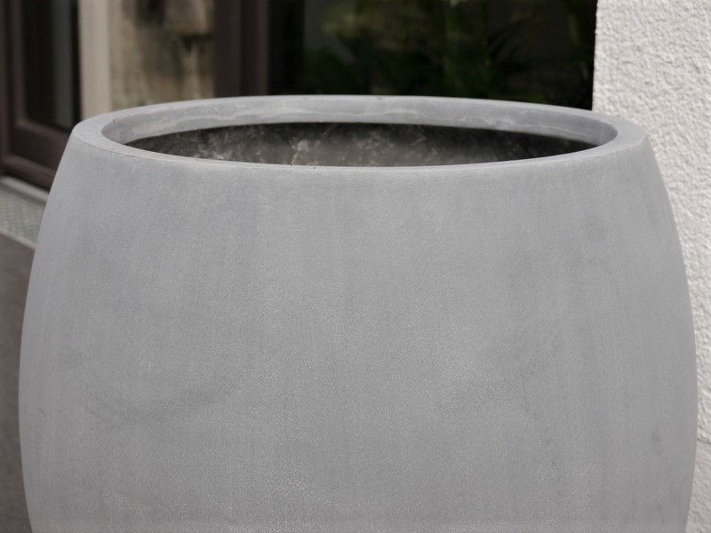 Pflanzkübel RONDO, Fiberglas grau 42x35