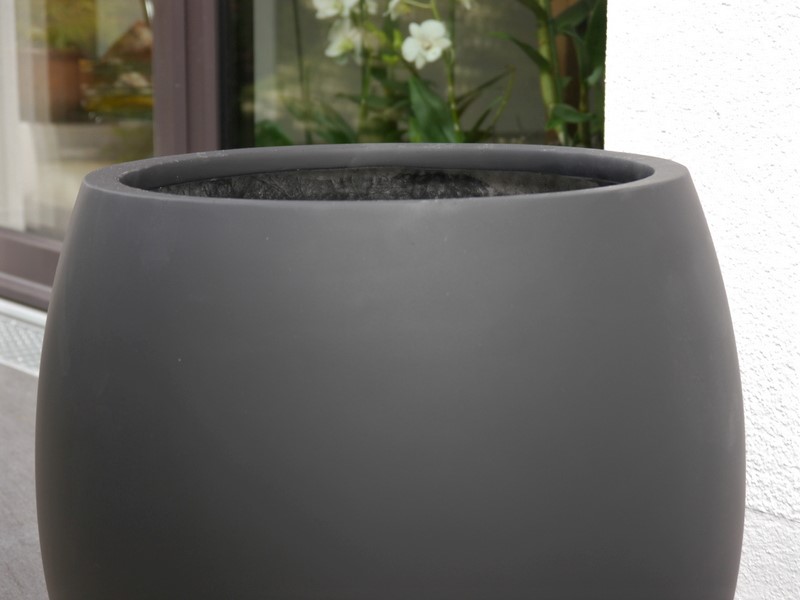 Pflanzkübel RONDO, Fiberglas schwarz 43x35