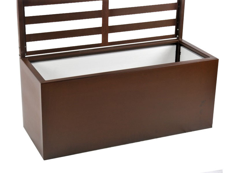 Pflanztrog mit Rankgitter aus Cortenstahl, rostfarben - jetzt reduziert 