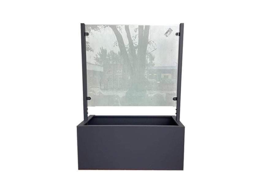 Raumteiler aus Metall mit Sicherheitsglas (Klarglas), anthrazit 