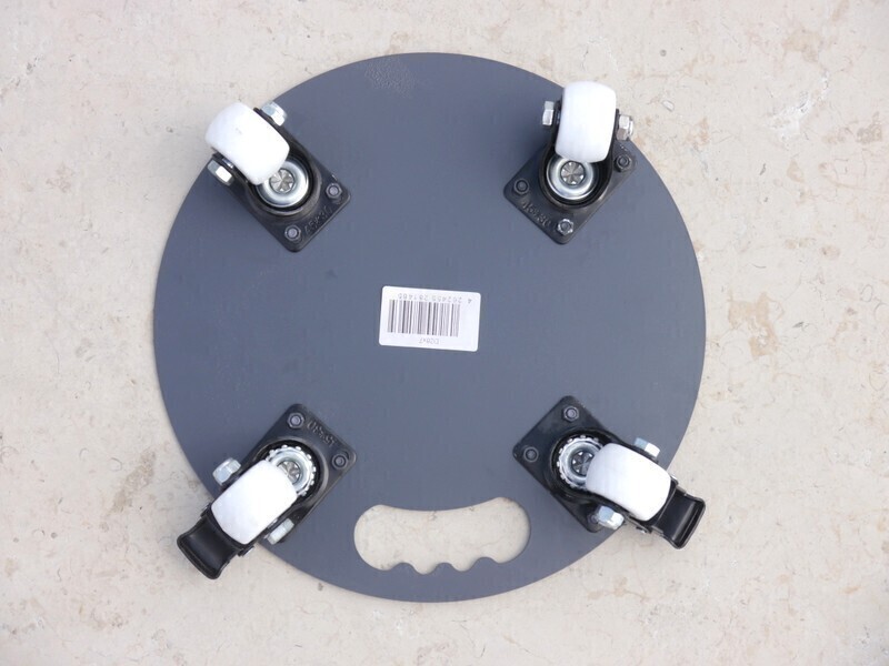 ultrastarkes Mehrzweck-Rollbrett aus Stahl, rund D28x7cm mit Tragegriff 