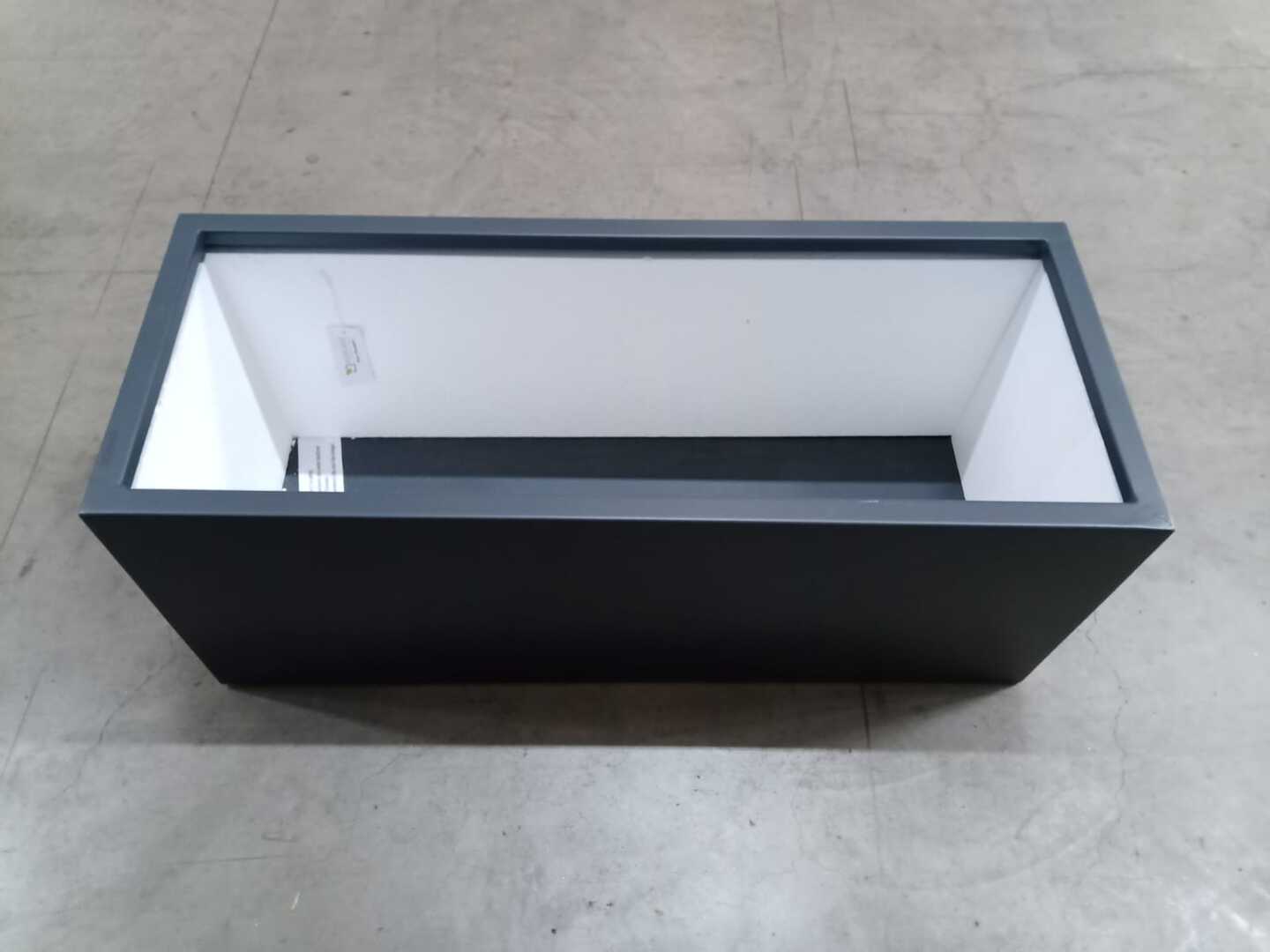 B-Ware: Pflanztrog aus Metall, anthrazit (100x40x40 cm) 