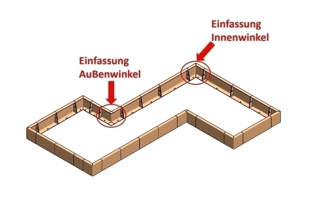 Beeteinfassung VERDURA aus Cortenstahl, Längsstücke L80xH40