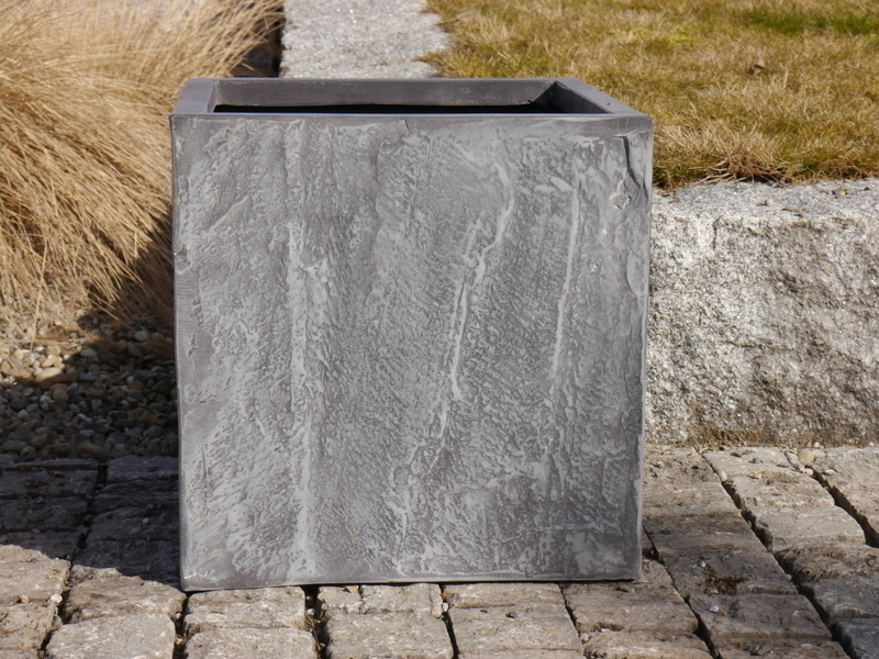 Blumenkübel ROCKS wie Naturstein, grau *Abverkauf* 40x40x40