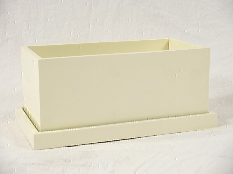 Blumentopf LEA mit Untersetzer- cremeweiß 