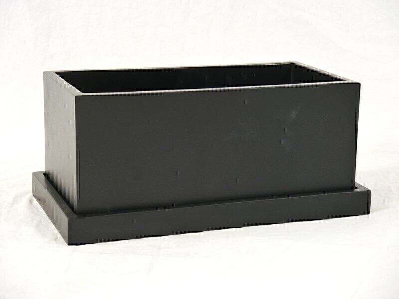 Blumentopf LEA mit Untersetzer- schwarz 