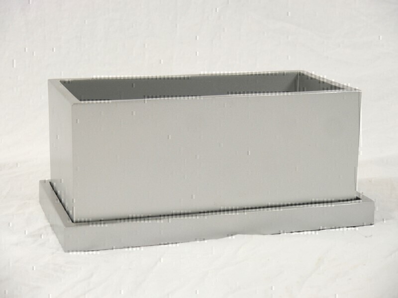 Blumentopf LEA mit Untersetzer - silber 