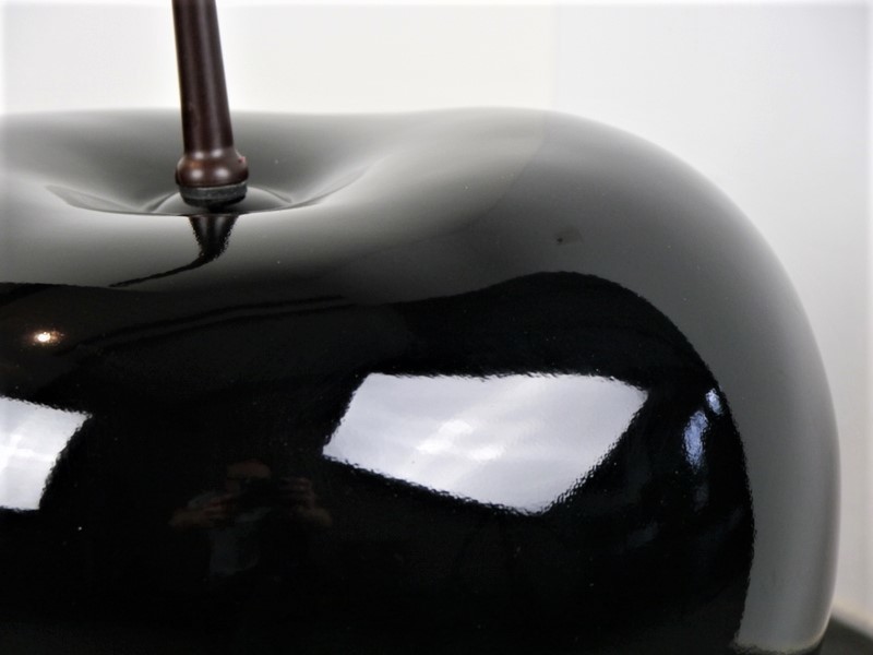 Deko Kirsche in Hochglanz schwarz | Deko-Obst