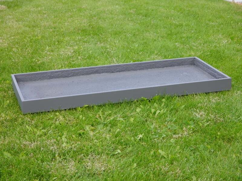 Komplettset 3-teilig: Pflanzkübel mit Untersetzer und Einsatz, Fiberglas anthrazit 100x40x50