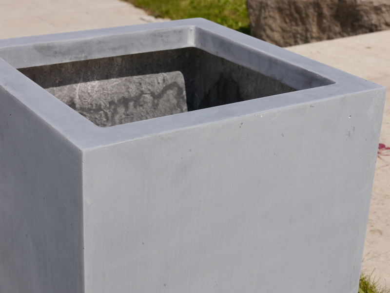 Pflanzkübel, Blumentopf, betongrau ( Rollen optional) 60x60x60