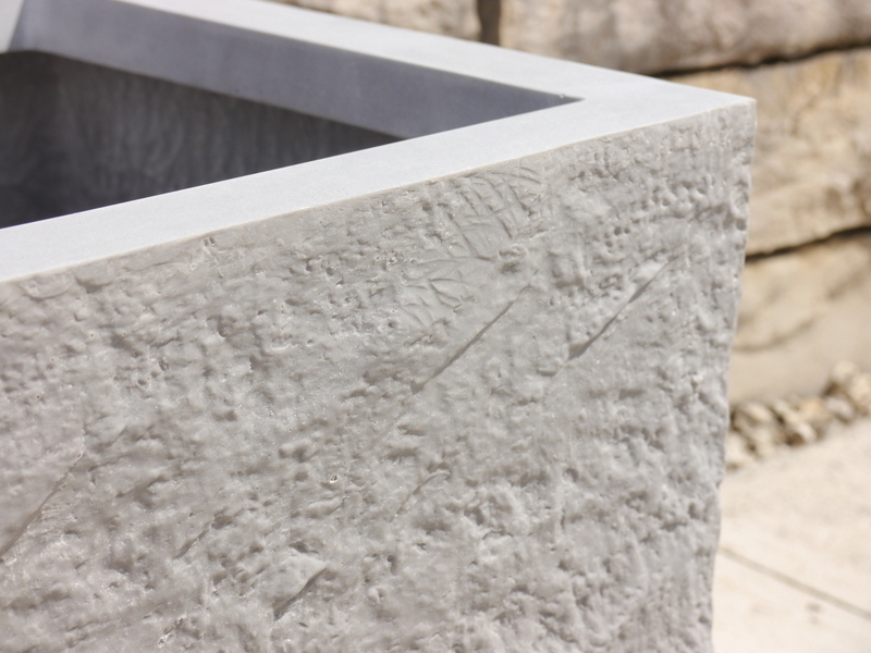 Pflanzkübel ROCKS für ROLLEN, grau 40x40x40