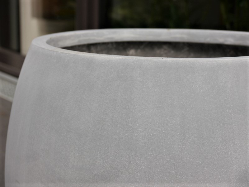 Pflanzkübel RONDO, Fiberglas grau 42x35