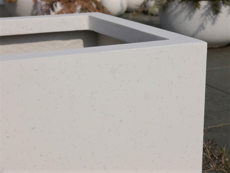 Pflanzkübel SUPREMO, Fiberglas weiß 40x40x40