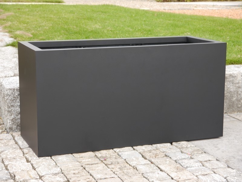 Pflanztrog SUPREMO, Pflanzkübel, schwarz ( Rollen optional) 80x30x40