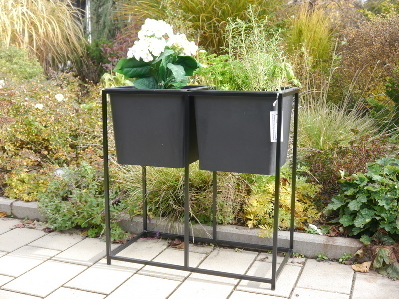 Hochbeet/Pflanzkübel SOLANO, schwarz - jetzt reduziert 54x27x65