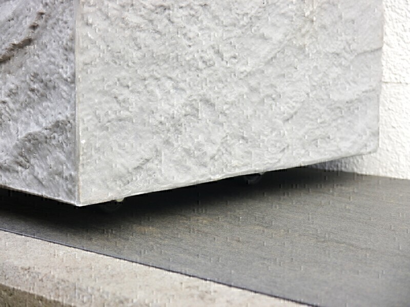 Komplettset 2-teilig: Pflanztrog ROCKS mit 4x Rollen, grau 60x60x60