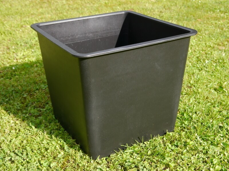 Komplettset 3-teilig: Pflanzkübel mit Untersetzer und Einsatz, Fiberglas anthrazit 50x50x50