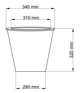 Runder Pflanzeinsatz Ø34x H32cm, mit Bewässerungssystem 