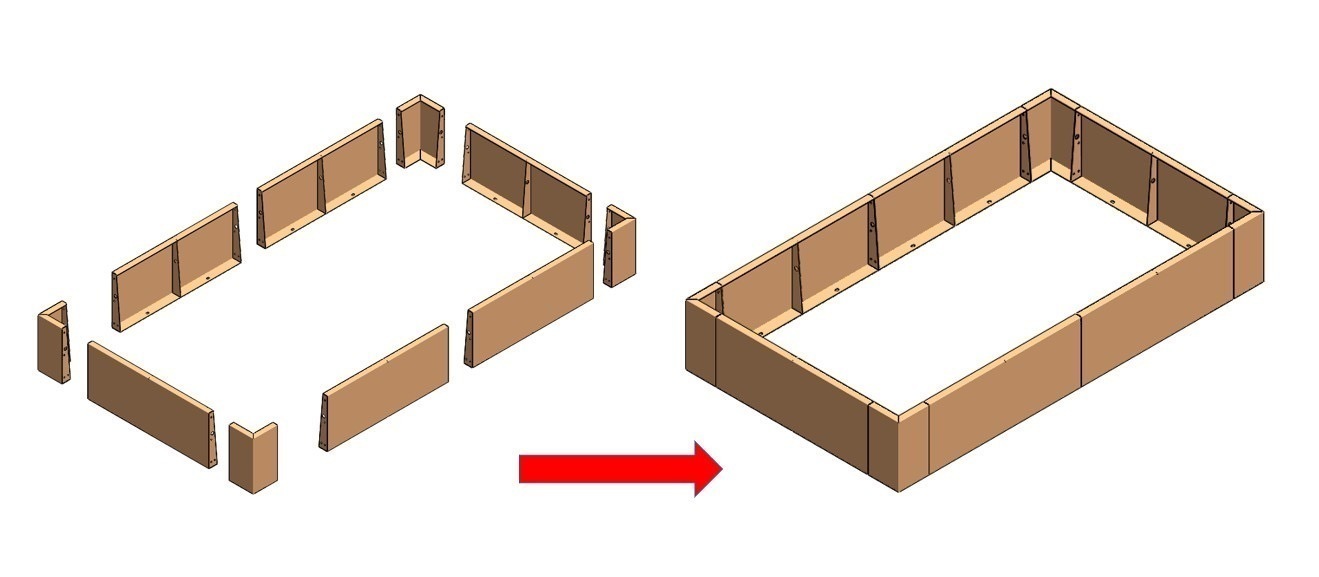 Beeteinfassung VERDURA aus Cortenstahl, Innenwinkel L20xB20xH40
