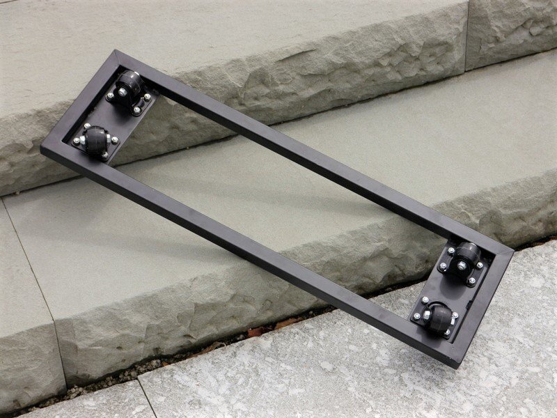 Komplettset 2-teilig: Pflanzkübel mit Roller, Fiberglas anthrazit 80x30x40