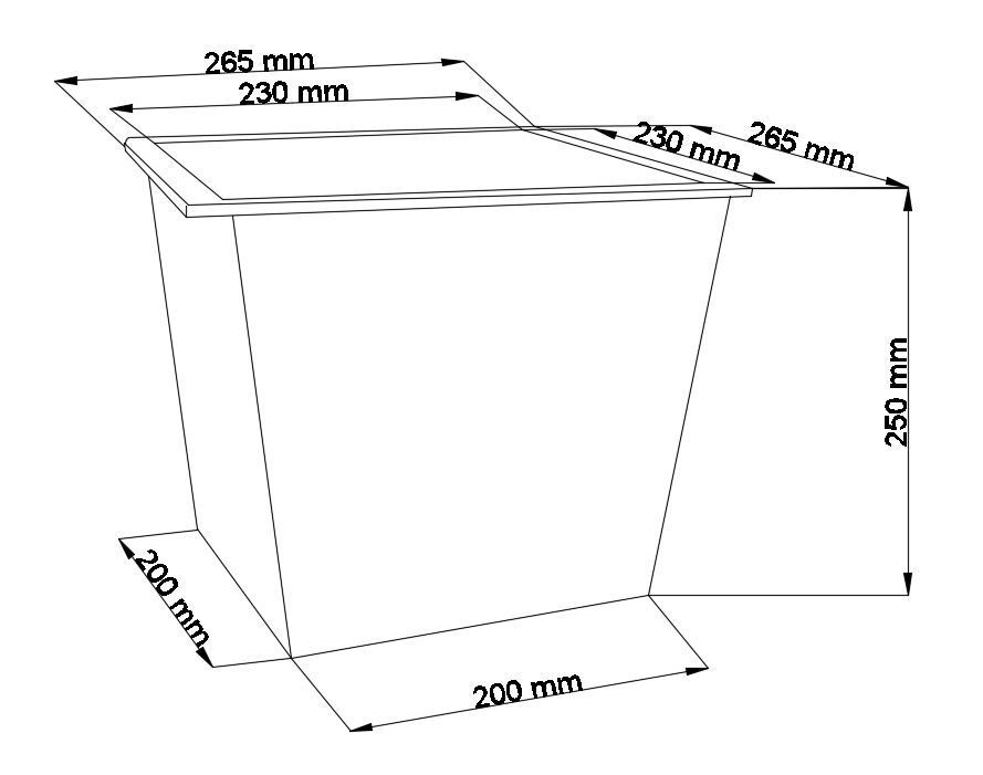 Pflanzeinsatz L26,5x B26,5x H25cm, mit Bewässerungssystem 