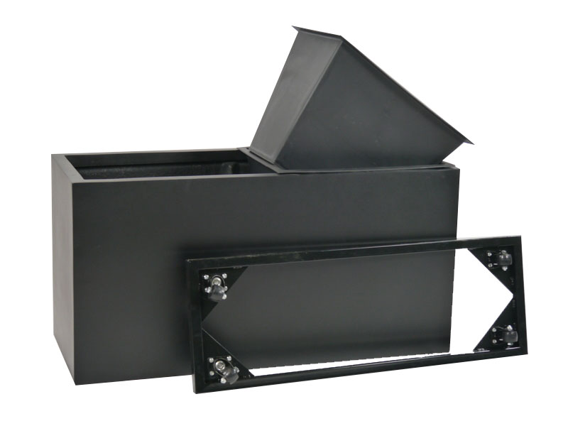 Komplettset 3-teilig: Pflanzkübel mit Einsatz und Roller, Fiberglas schwarz 100x40x50