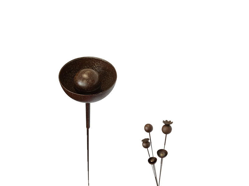 Pflanzenstab FLOWER aus Cortenstahl, rostfarben - jetzt reduziert 6x100