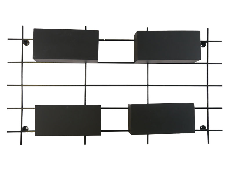 Pflanzgitter ARONA für die Wand, mit 4 Pflanzkübeln, schwarz 