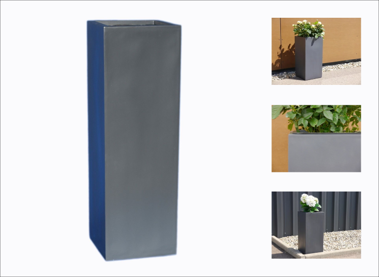 Pflanzkübel d. GARTENSCHAU BADEN-WÜRTT., Fiberglas anthrazit 40x40x100