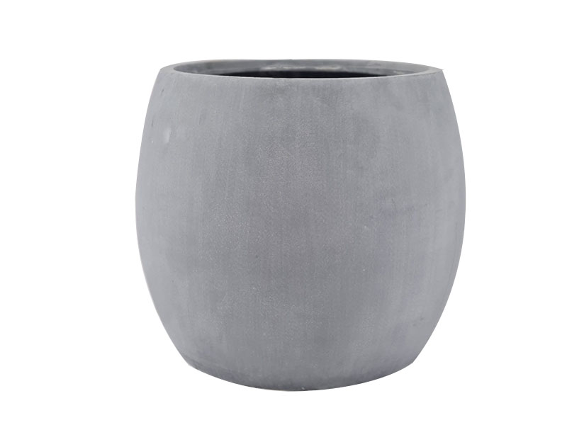 Pflanzkübel RONDO, Fiberglas grau 42x35