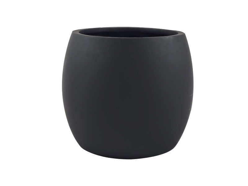 Pflanzkübel RONDO, Fiberglas schwarz 43x35