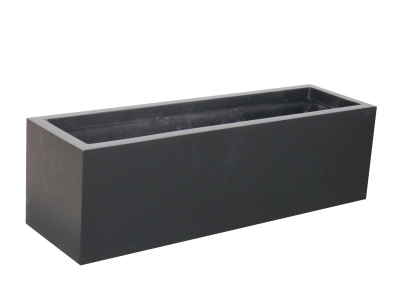 Pflanzkübel SUPREMO, TÜV-geprüft, Fiberglas schwarz 50x18x18