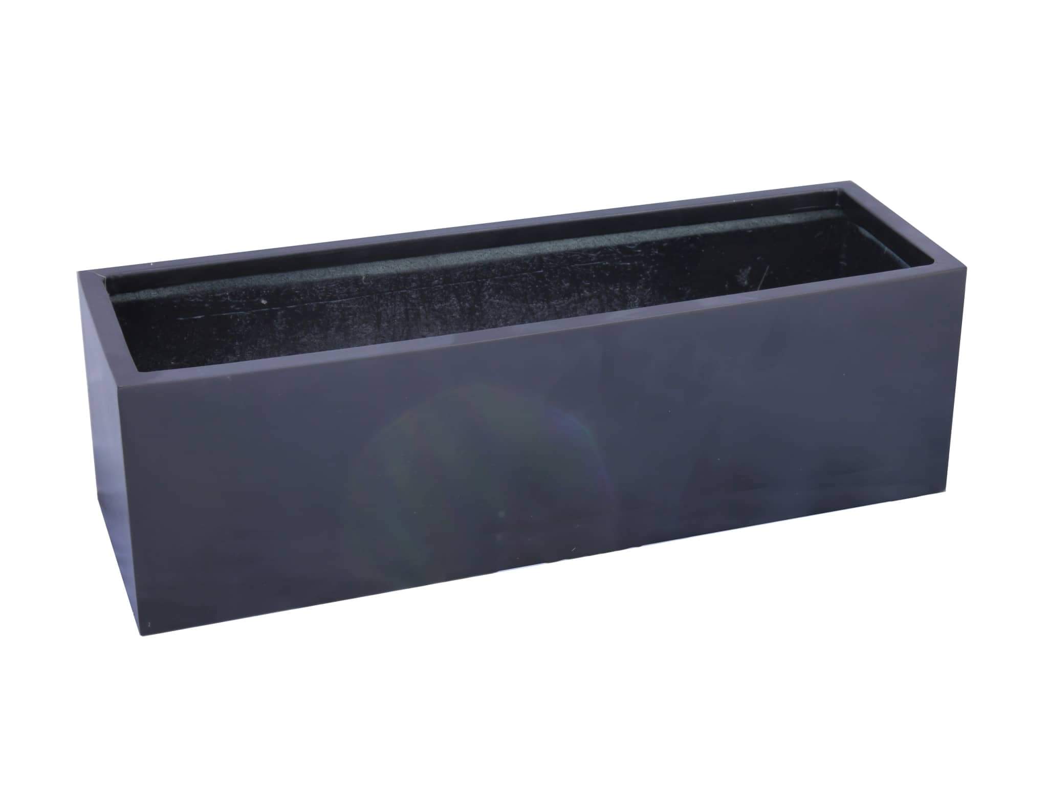 Pflanztrog FINO, Pflanzkübel, Fiberglas schwarz 60x18x18