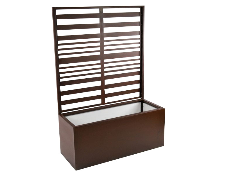 Pflanztrog mit Rankgitter aus Cortenstahl, rostfarben - jetzt reduziert 