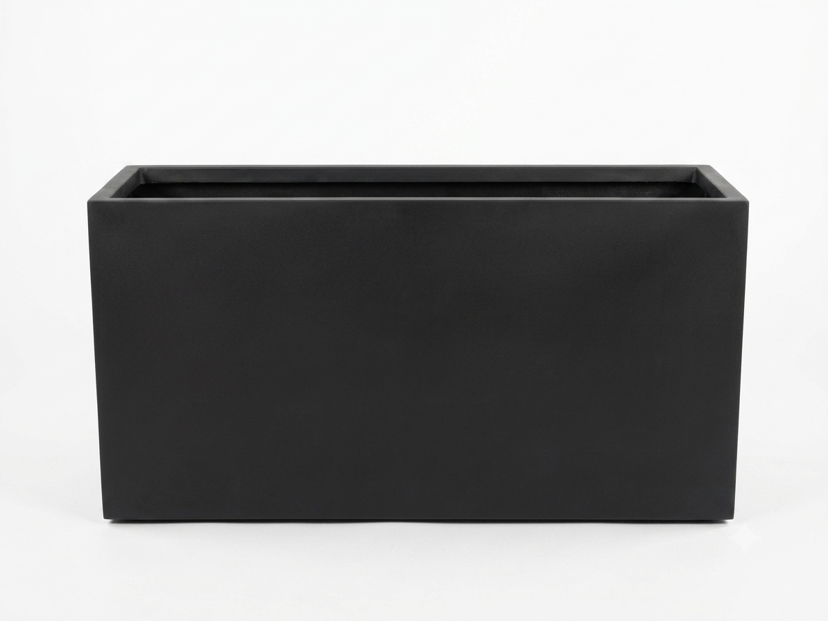 Pflanztrog, Pflanzkübel, schwarz ( Rollen optional) 80x30x40