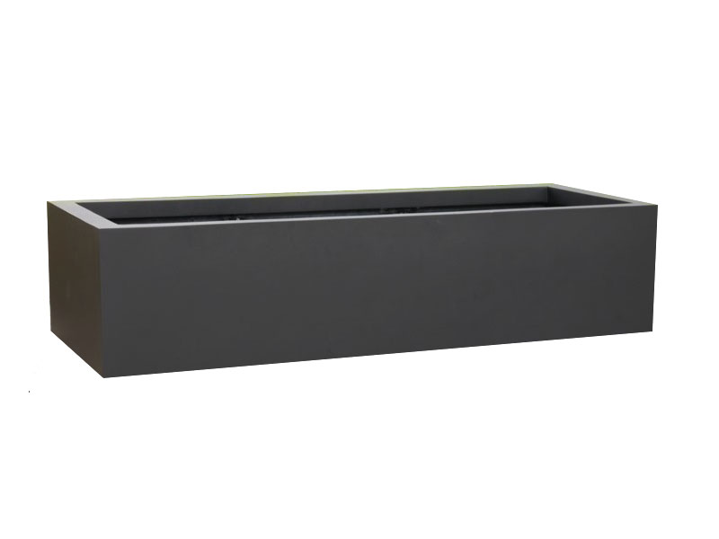 Pflanztrog SUPREMO, Pflanzkübel, Fiberglas schwarz 60x18x18