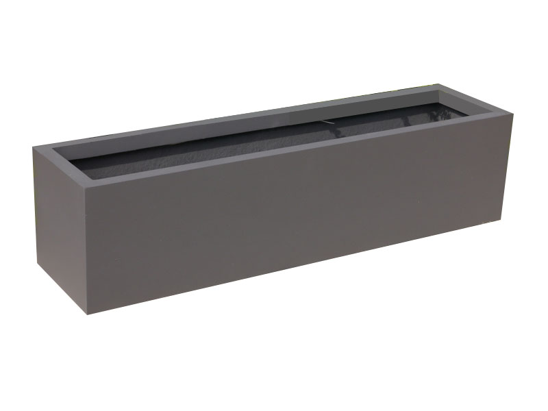 Pflanztrog SUPREMO, TÜV-geprüft, Pflanzkübel, Fiberglas anthrazit 100x25x25
