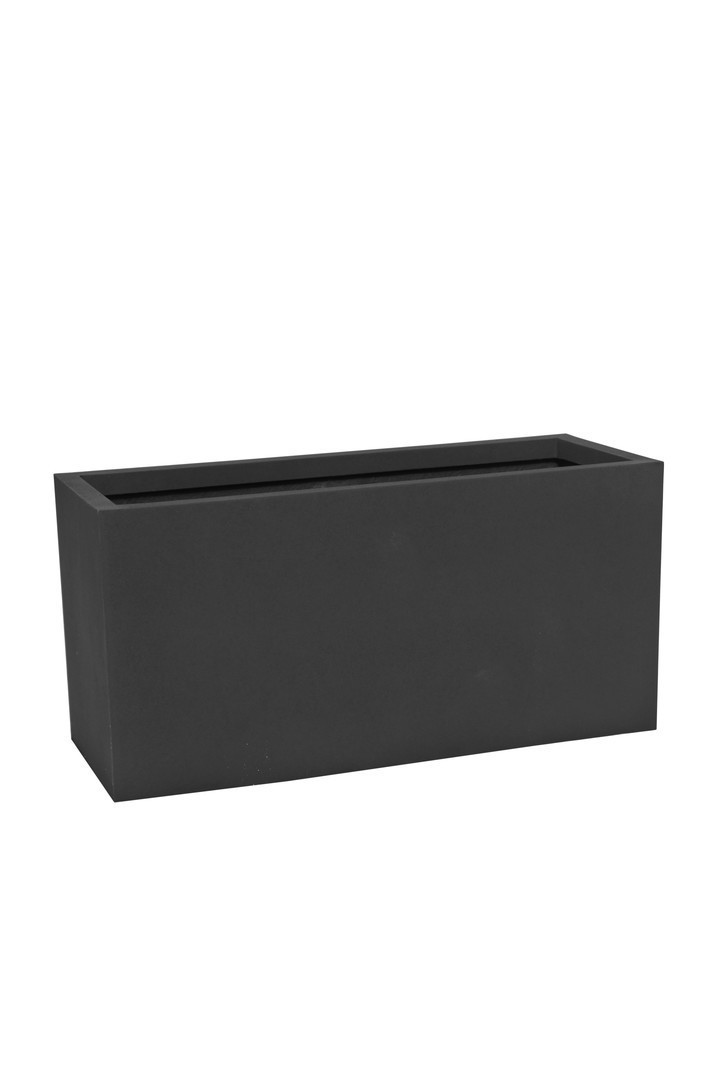 Pflanztrog SUPREMO, TÜV-geprüft, Pflanzkübel, Fiberglas schwarz 100x40x50