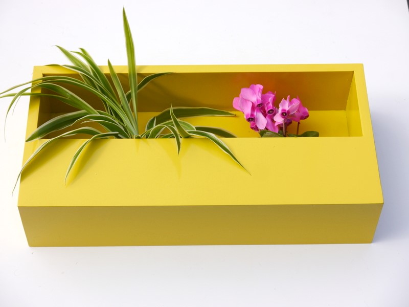 Wand-Pflanzkasten LINEA, gelb - jetzt reduziert 40x20x9