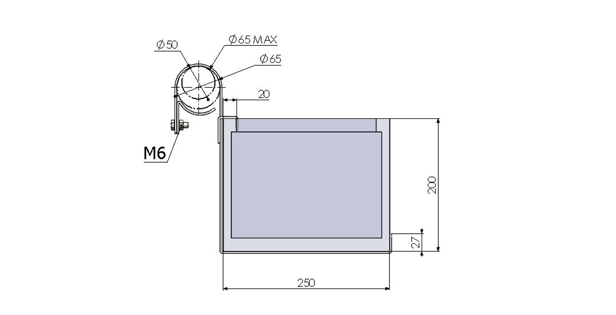 Blumenkastenhalterung, schwarz ( für runde Geländer) 18x3x25